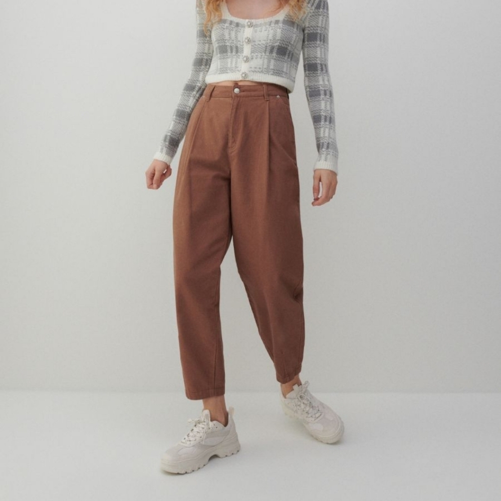 Reserved Denim Light Brown Balloon high rise jeans in size EU 32/UK4/US 0